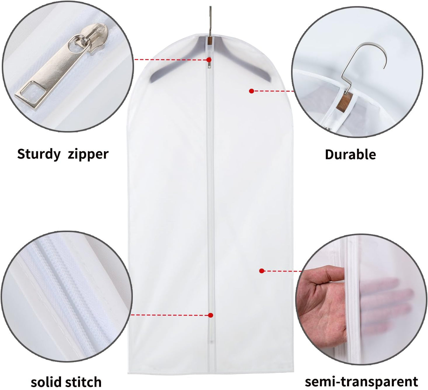 Premium Clear Platsic Garment Bags - 12 Pack