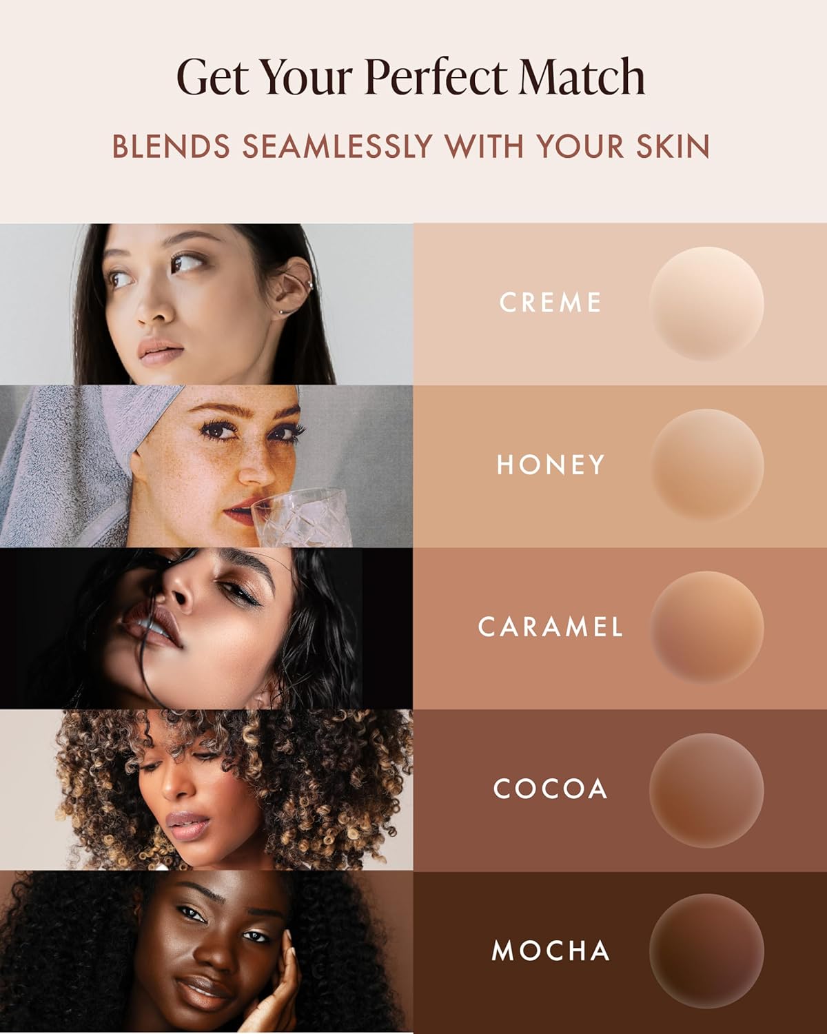 Color Chart to match your skin tone